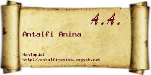 Antalfi Anina névjegykártya